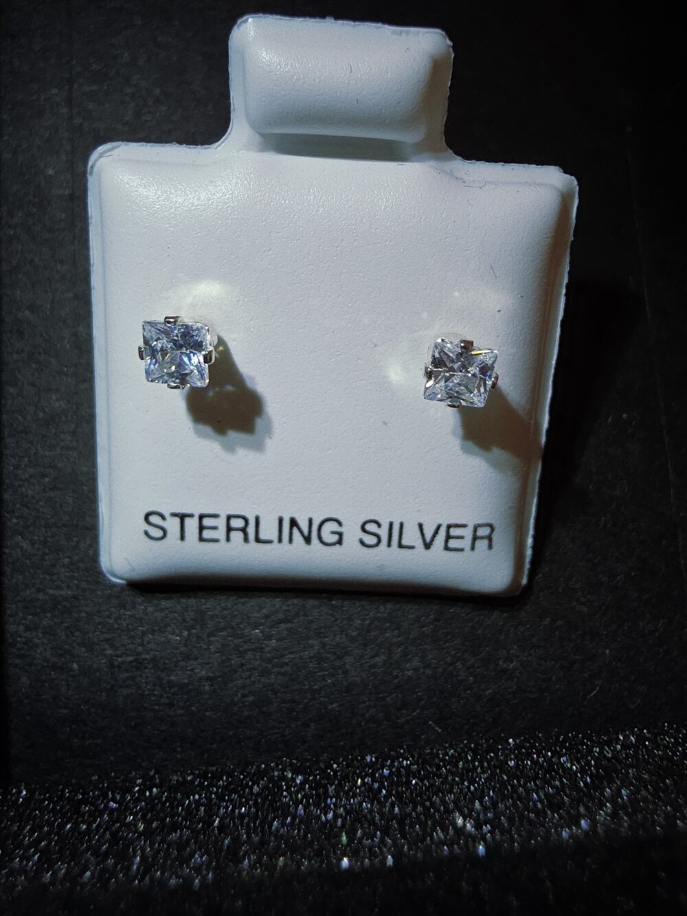 3.5mm 925 Silver Square Stud Moissanite Earrings